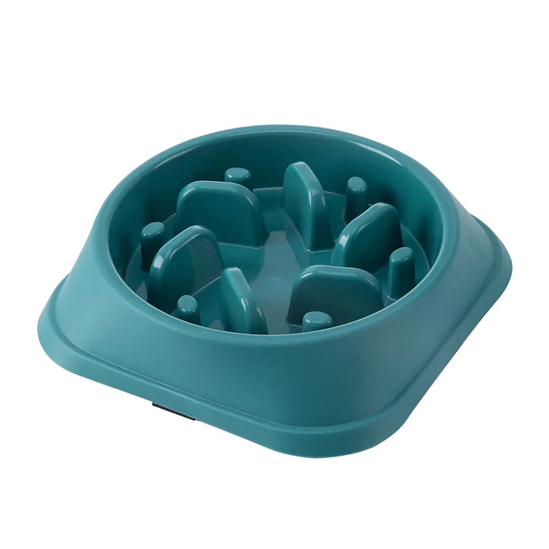 Pet Cat Dog Slow Food Bowl Fat Help Healthy Round Anti-choking Thickened And Non-slip Multiple Colors Shapes | Color:Picture color-9