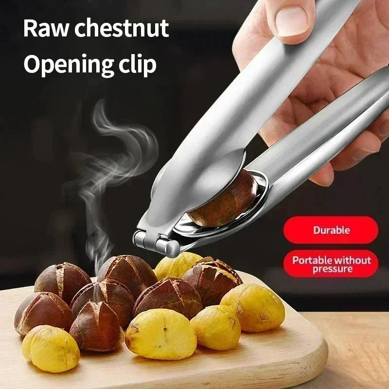 Chestnut Opener Nutcracker Clip 304 Stainless Steel Walnut Pecan Filbert Macadamia Pistachio Nut Cutter Knife Kitchen Gadgets | 1