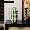 Modern niche minimalist striped vases, flower arrangements in them, high-end sense, creative retro painted ceramic vases | Color:Geern