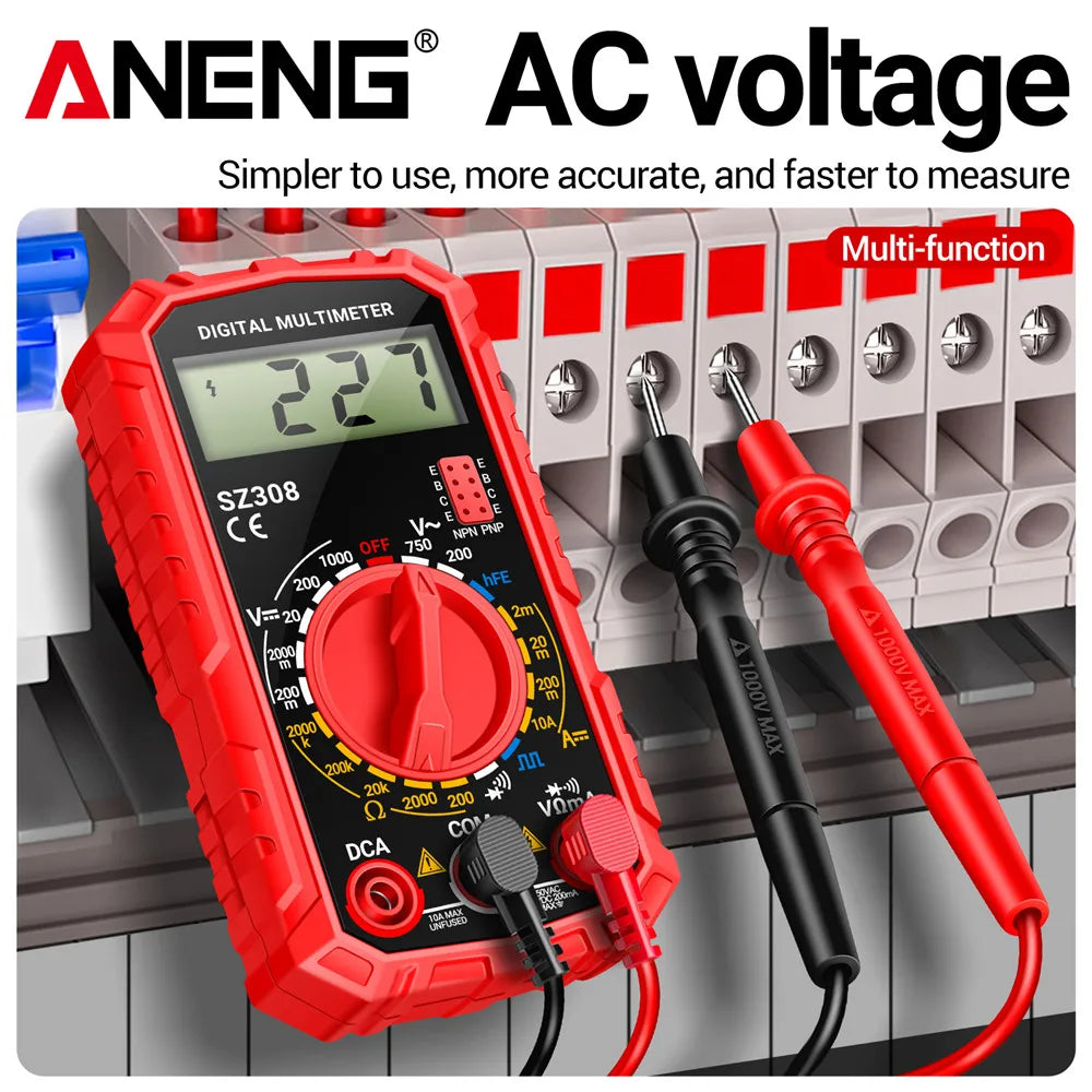 ANENG SZ308 Digital Multimeter   AC/DC Current Meter Voltage Resistance Meter Electrician LCD Backlight Ohm Square Wave Test | 2