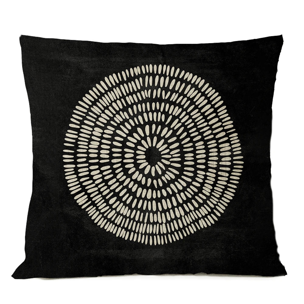 Simple Black Geometric Pillows Boho Leaves Throw Pillow Cover Bohemia Floral Cushion Home Decoration Decorative Sofa Pillow Case | Color:22