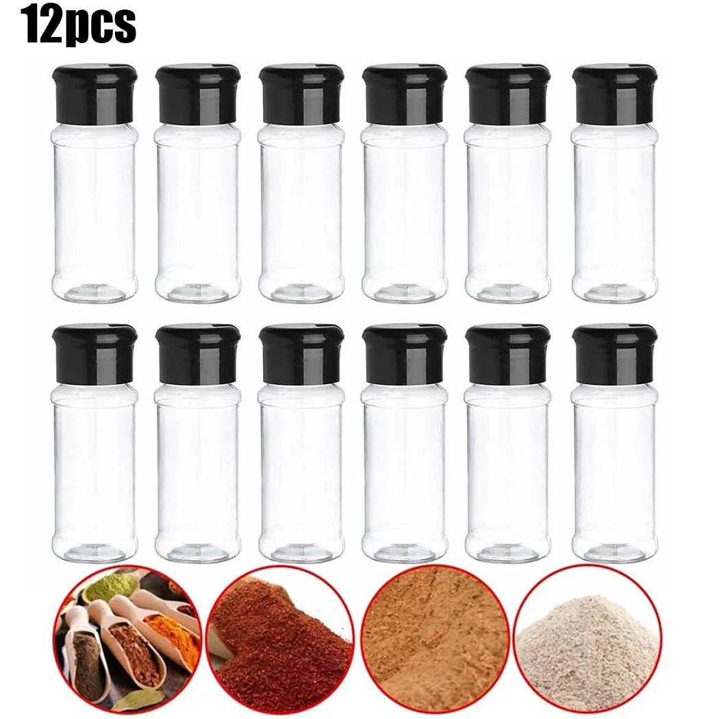 12PC Jars for spices Salt and Pepper Shaker Seasoning Jar spice organizer Plastic Barbecue Condiment Kitchen Gadget Tool | 0