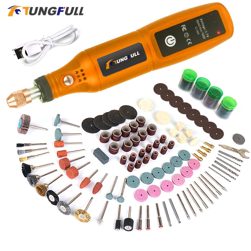 DIY Mini Rotary Tool USB Engraving Tool Dremel Tool Mini Grinder Machine Mini Wireless Drill Rechargeable Polishing Machine | 0