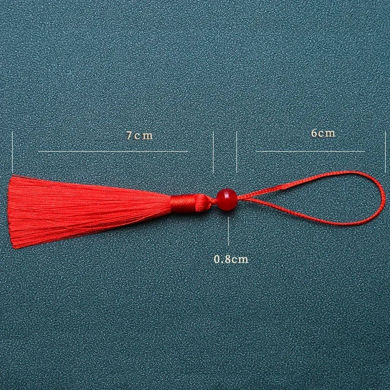 10pcs Tassels For Crafts Silky Tassel Handmade Soft Mini Tassels With Jade Beads for DIY Jewelry Making Bookmarks Crafts Decor | 3