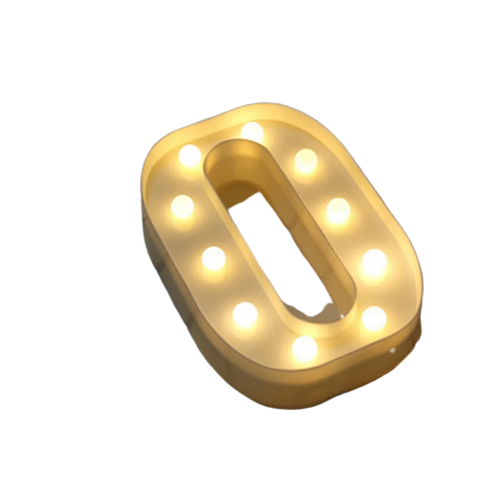 Luminous Number Lamp Alphabet Letter LED Lights Birthday Valentine's Day Wedding Party Decor 0-9 Digital A-Z Letters Night Light | Color:O