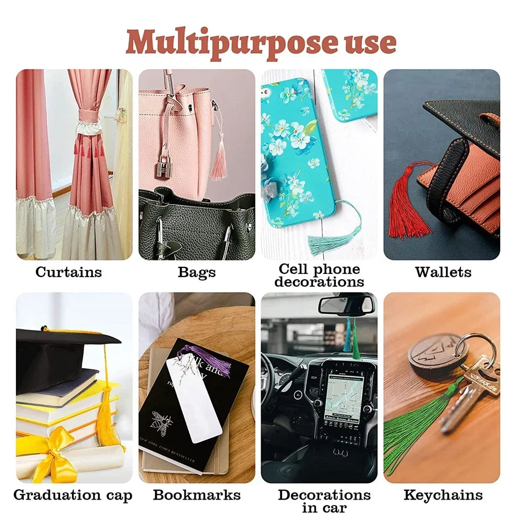 100pcs/lot 13cm Tassel Silk Fringe Silky Floss Bookmark Tassels Mini Tassels For DIY Craft Jewelry Making Souvenir Bookmarks | 5