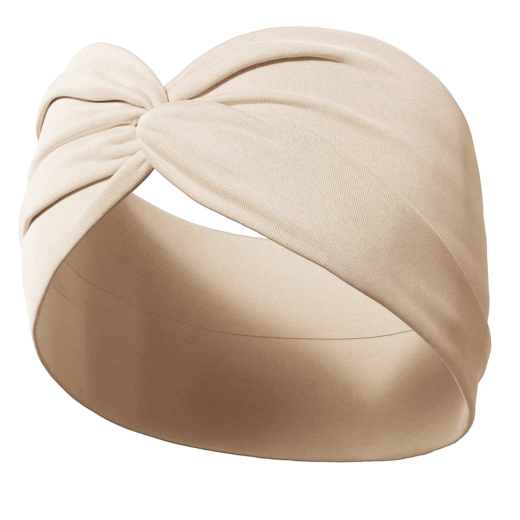 Yoga Headbands For Women's Hair Wide Thick Stretchy Boho African Turban Knotted Leopard Head Bands | Color:Beige