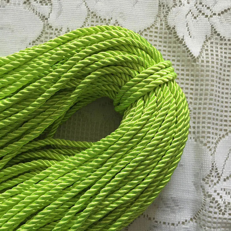 5MM Twisted Cord Rope Trim Craft Decorative Polyester Rope Handmade Cording for Sewing Crafts Upholstery Home Decor 5m | Color:Fruit Green