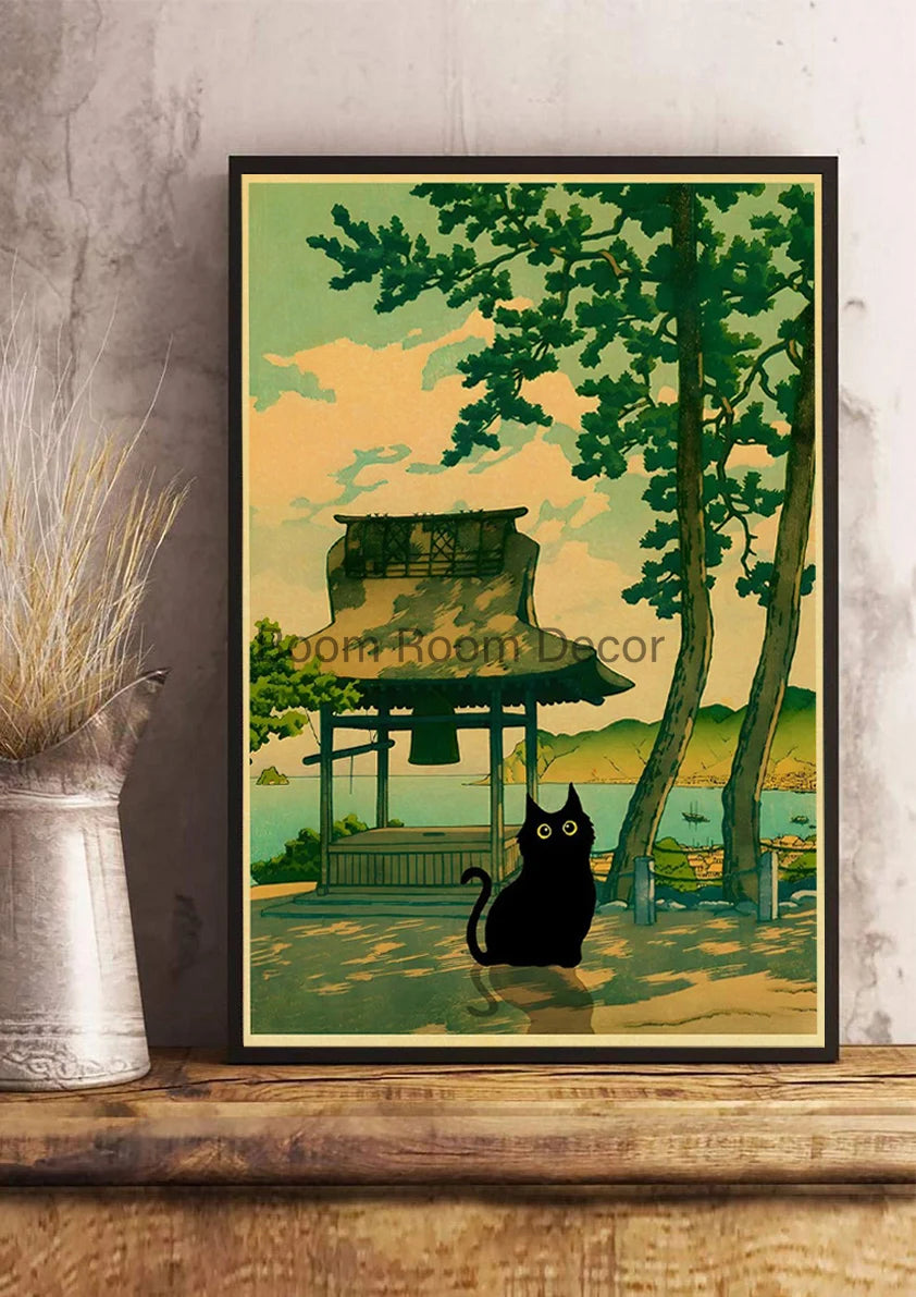Digital Cats Cute Poster Kraft Paper Prints Modern DIY Funny Cartoon Room Painting Prints Art Picture Posters Living Room Decor | 3
