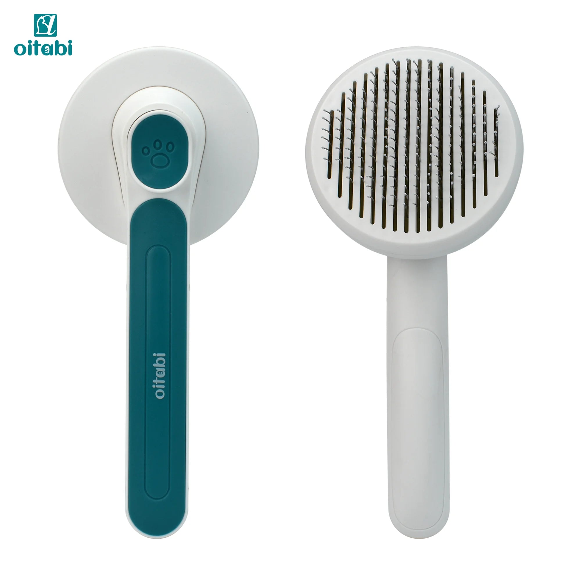 Oitabi Self Cleaning Brush for Dogs and Cats, Pet Hair Brush for Shedding Long & Short Hair, Easy Clean Retractable Hair Removal | Color:Blue