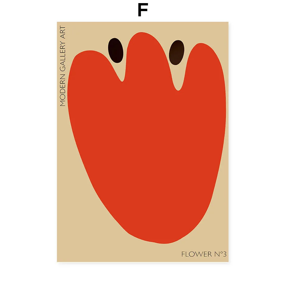 Abstract Mio Flowers Wall Art Posters Gallery Prints Canvas Decorative Painting Wall Decoration Mural Pictures Living Room Decor | Color:F