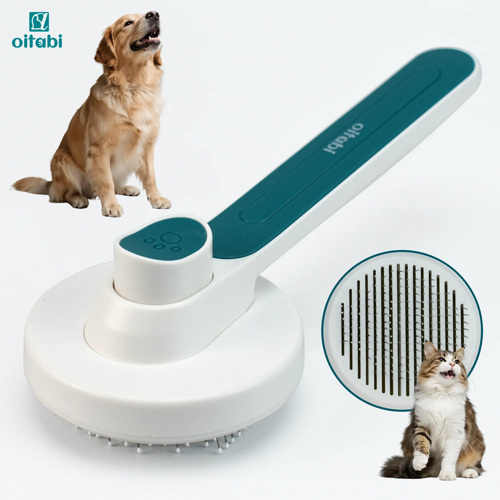Oitabi Self Cleaning Brush for Dogs and Cats, Pet Hair Brush for Shedding Long & Short Hair, Easy Clean Retractable Hair Removal | 0