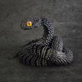3D Printed Snake Rotatable Articulated Snake Joint Mobility Animal Simulation Model Office Desktop Ornament Home Decor Kids Gift | Color:Black