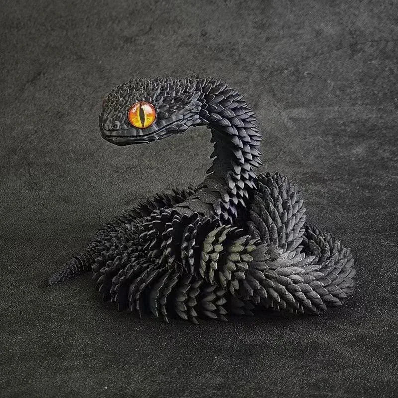 3D Printed Snake Rotatable Articulated Snake Joint Mobility Animal Simulation Model Office Desktop Ornament Home Decor Kids Gift | 2