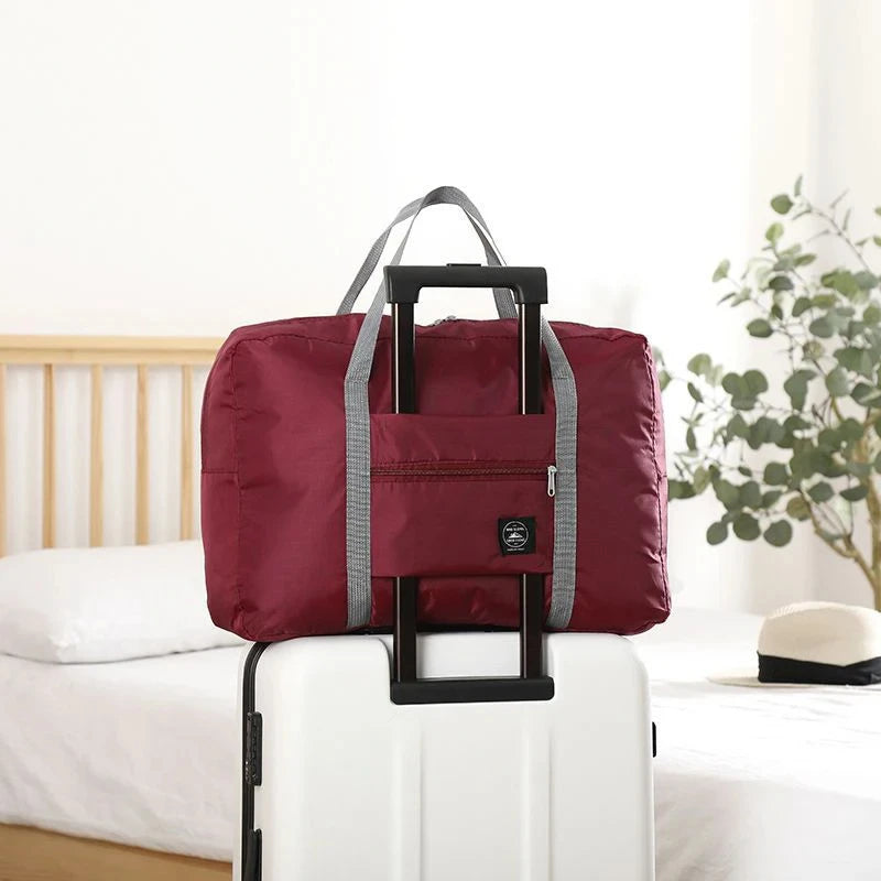Foldable Travel Duffel Bag for Airlines Carry on Bag for Women and Girls Lightweight Large Capacity Sports Weekend Trip Overnigh | Color:red