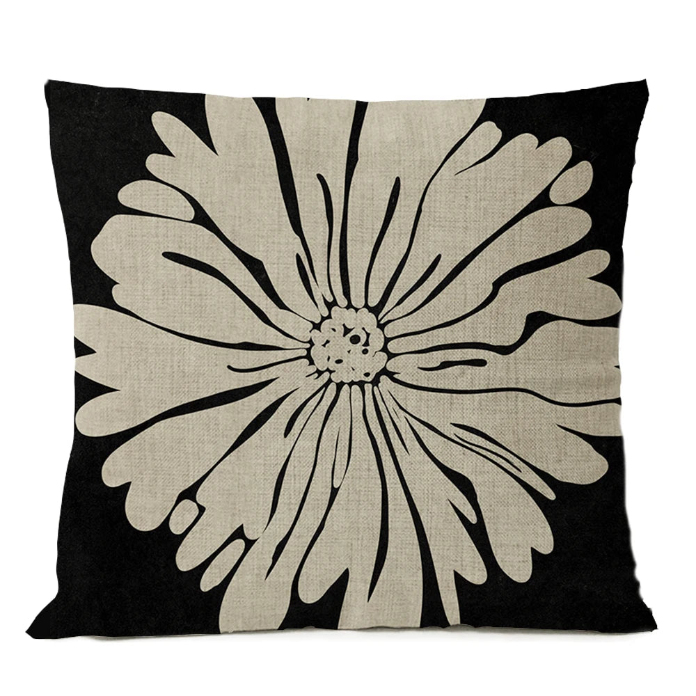 Simple Black Geometric Pillows Boho Leaves Throw Pillow Cover Bohemia Floral Cushion Home Decoration Decorative Sofa Pillow Case | Color:12