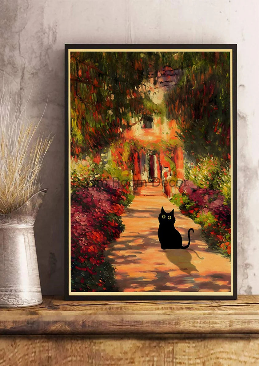 Digital Cats Cute Poster Kraft Paper Prints Modern DIY Funny Cartoon Room Painting Prints Art Picture Posters Living Room Decor | Color:Z123-19