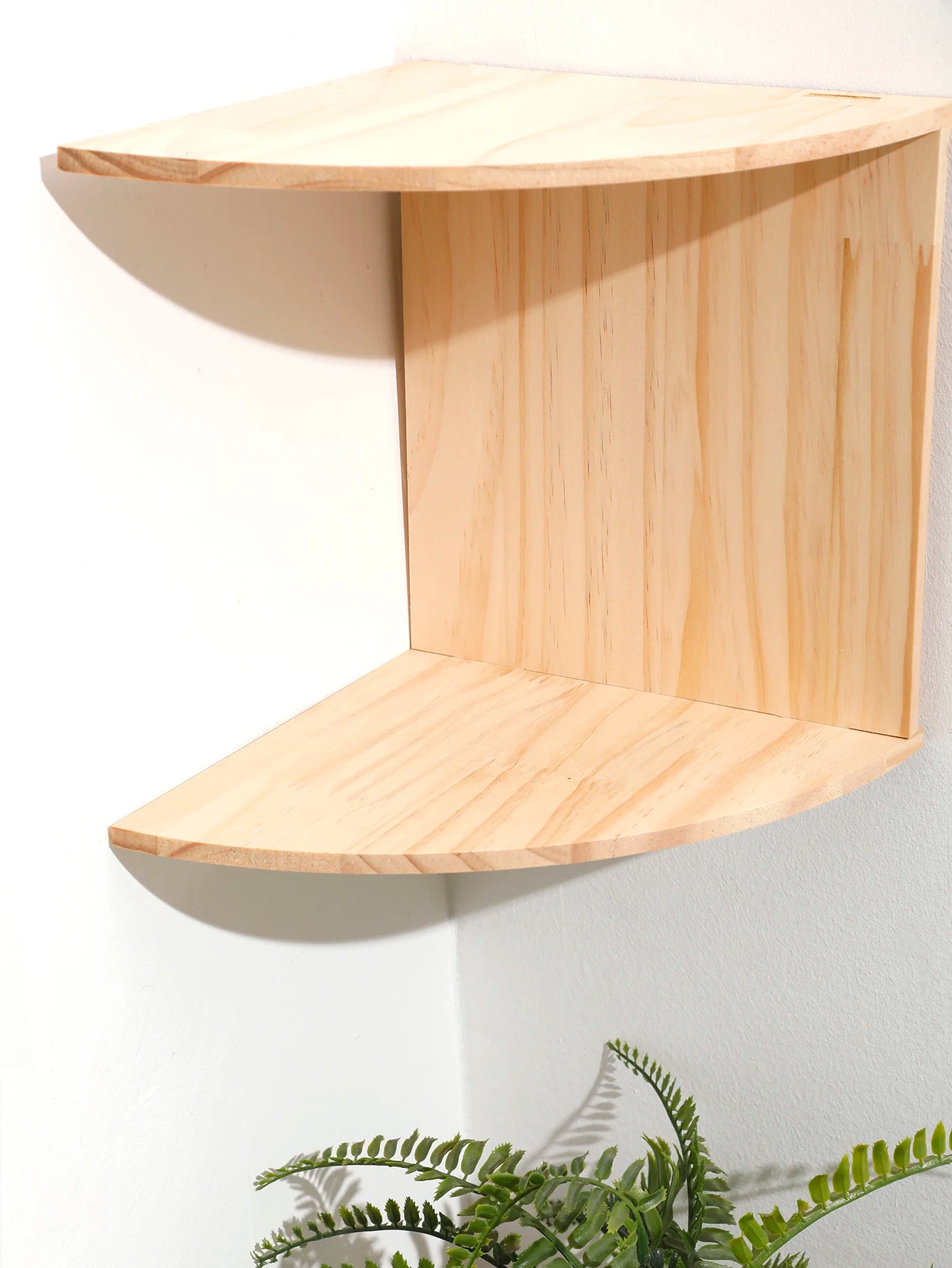 Wooden Corner Shelf Two-Layer Burlywood Shelf Boho Home Decoration Floating Wall Organizer Room Decors Aesthetic Wall Decor Gift | 2