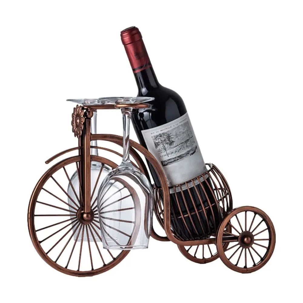 Creative Metal Wine Rack European Retro Tricycle Red Wine Rack Bike Rack Display Storage Organizer Shelf Kitchen Bar Home Decor | Color:B