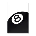 Black And White No.8 Ball Art Poster Billiards Club Theme Wall Art Canvas Painting Prints Living Room Corridor Home Decor | Color:FP1760-2