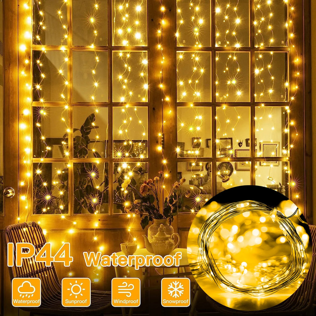 Christmas Lights LED Fairy String Curtain Lights 8 Mode Remote USB Festoon Christmas Decor For Home Holiday New Year Lamp | 1