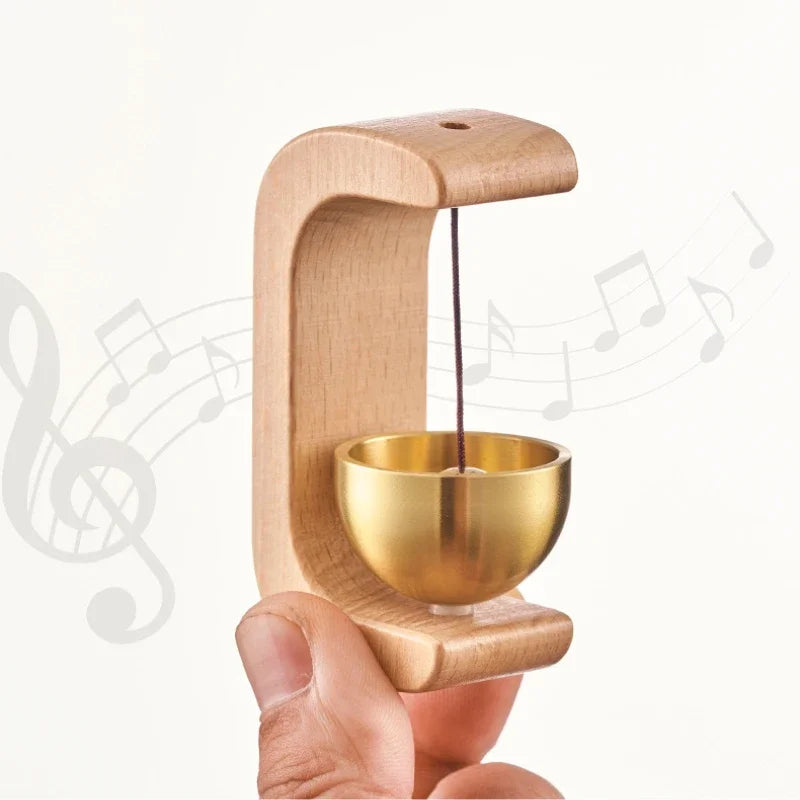 Magnetic Wood Doorbell Chime Hanging Wooden Wind Chimes Copper Bell Walnut Windbell Doorbells Vintage Door Bell Home Decorations | 4