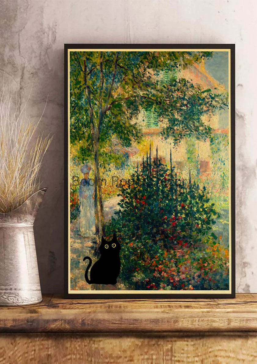 Digital Cats Cute Poster Kraft Paper Prints Modern DIY Funny Cartoon Room Painting Prints Art Picture Posters Living Room Decor | Color:Z123-32