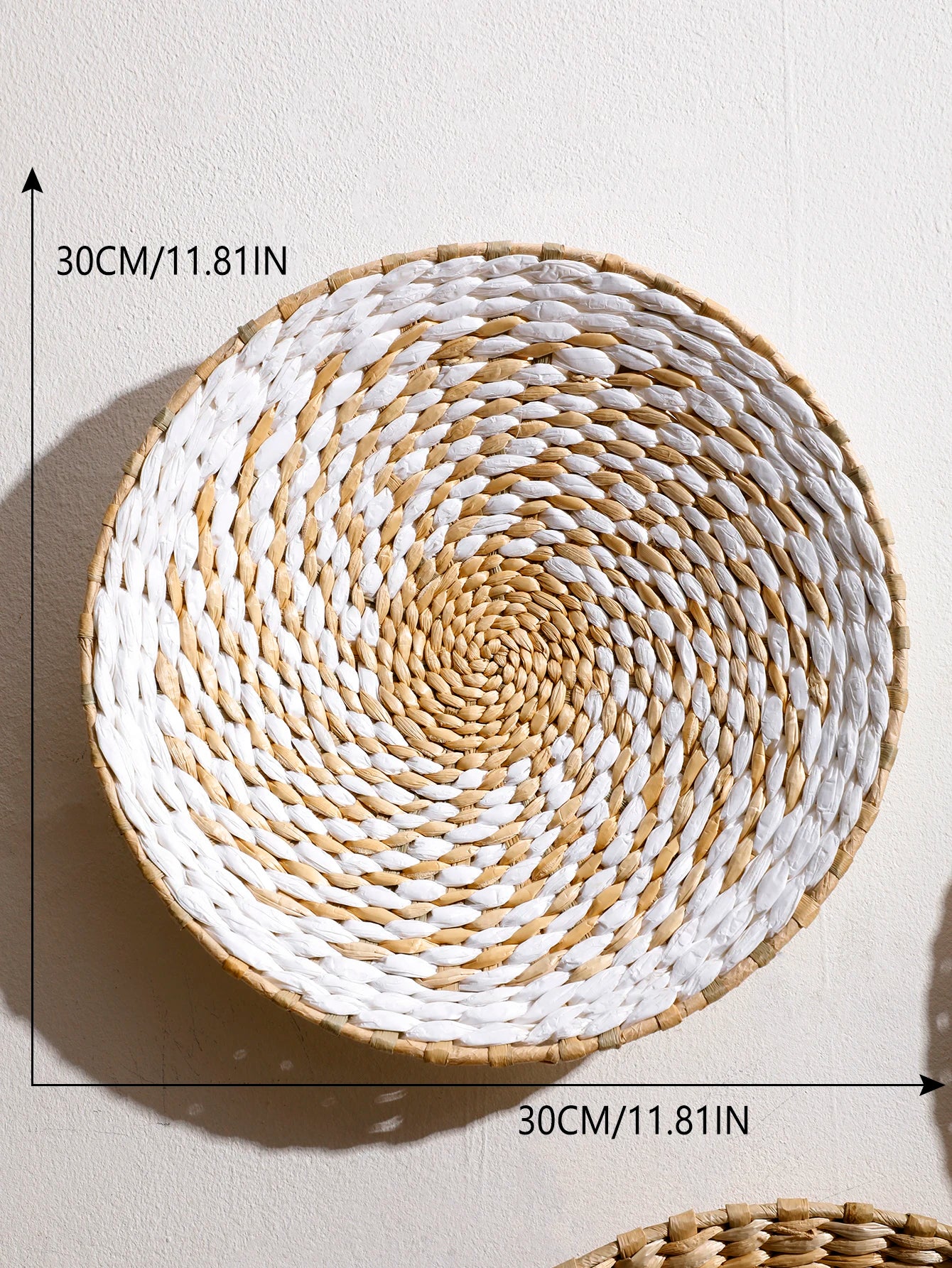 Wall Basket Decor Boho Handmade Seagrass Wall Hanging Decor Natural Basket Wall Art for Kitchen Bedroom Living Room Ornament | Color:Wall decor MS8202