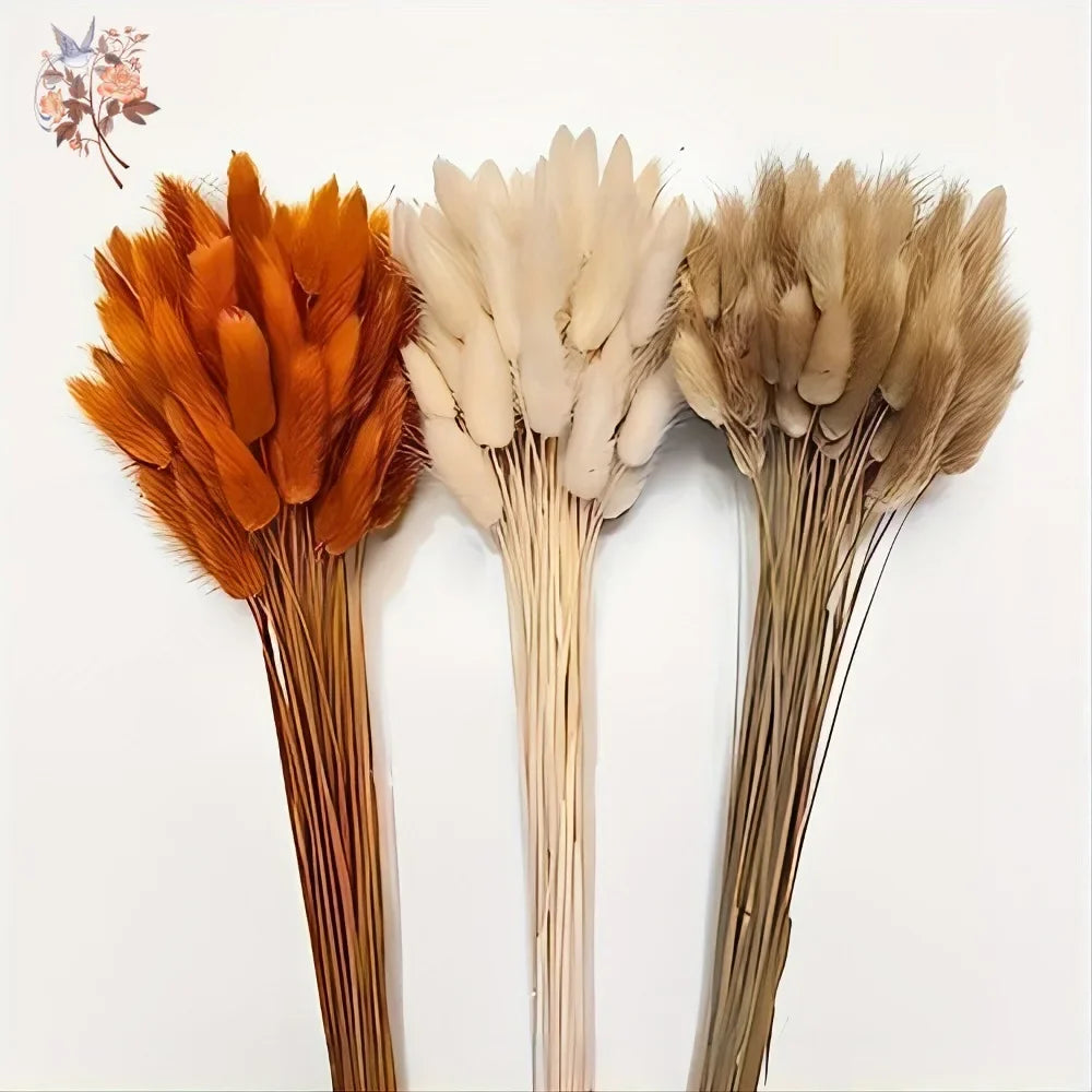 90pcs Boho Autumn Dried Flower Set 3 Colors Mix Colorful Artificial Natural Bunny Tails Grass Bouquets Interior Home Decoration | 0