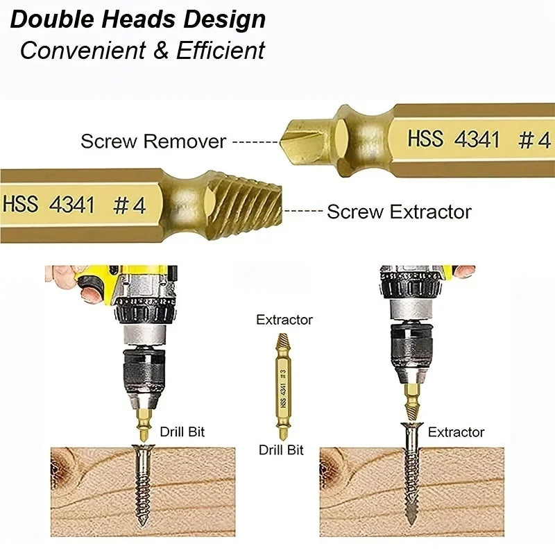 Damaged Screw Extractor Set HSS Drill Bit Stripped Broken Remover Small Easily Quickly Take Out Kit Easy Demolition Power Tools | 2