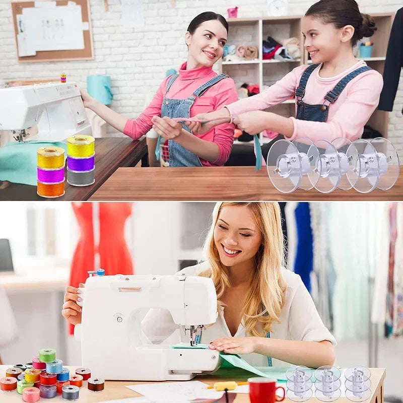 25Pcs Clear Sewing Machine Bobbins Spools Empty Bobbins Spools Plastic Storage Box For Household DIY Sewing Accessories Tools | 4