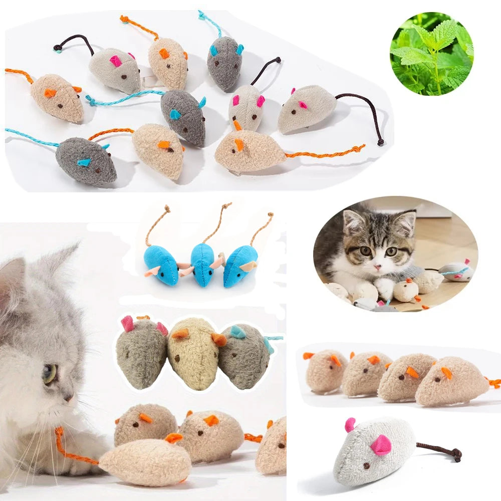 3-200 Pcs Rattle Cat Mouse Toys Also Prefilled Catnip Faux Fur Cat Toys Interactive Cat Game Catnip Toys for Cats Pet Products | 0