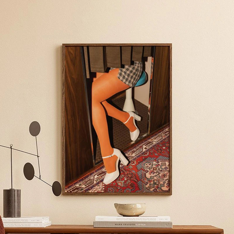 Abstract Thistles Marbled Garden Revival Stallion Terracotta Line Decor Painting Canvas Wall Art Print Poster Picture LivingRoom | 3