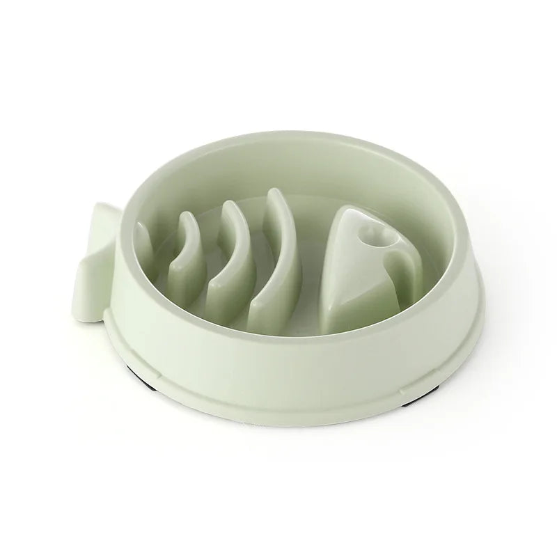 Pet Cat Dog Slow Food Bowl Fat Help Healthy Round Anti-choking Thickened And Non-slip Multiple Colors Shapes | Color:Picture color-5