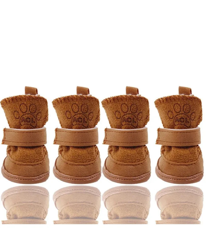 4pcs/set Pet Dog Shoes Winter Warm Shoes for Small Medium Dogs Anti-slip Puppy Rain Snow Boots Footwear Cat Dog Walking Sneakers | 1