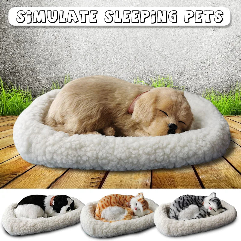 Breathing Cat Simulation Pet Model Ornaments Plush Sleeping Cat Dog Home Decoration Ornament Photography Props Crafts B-day Gift | 1