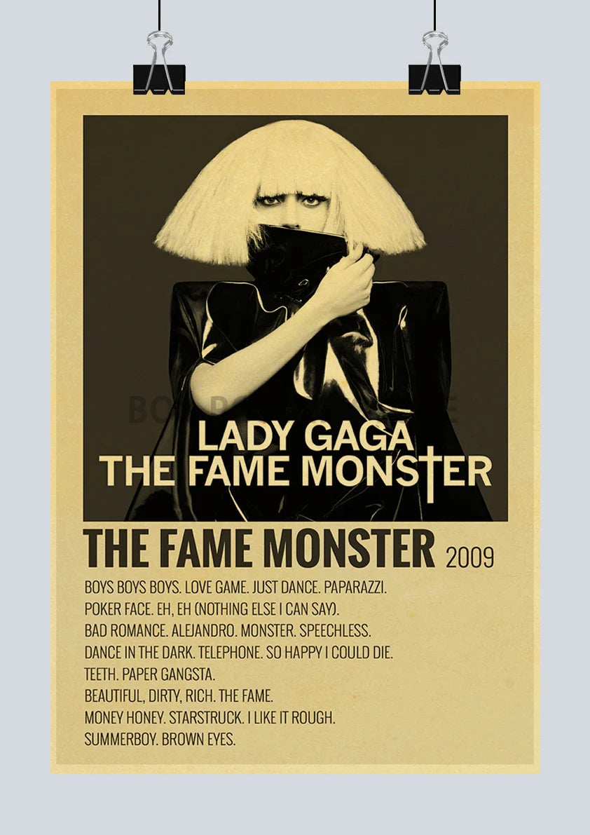 Classic Hot Singer Musician Poster Vintage Kraft Paper Decorative Collection Art Home Study Room Bar Cafe Door Gift Wall Sticker | Color:Q217-38