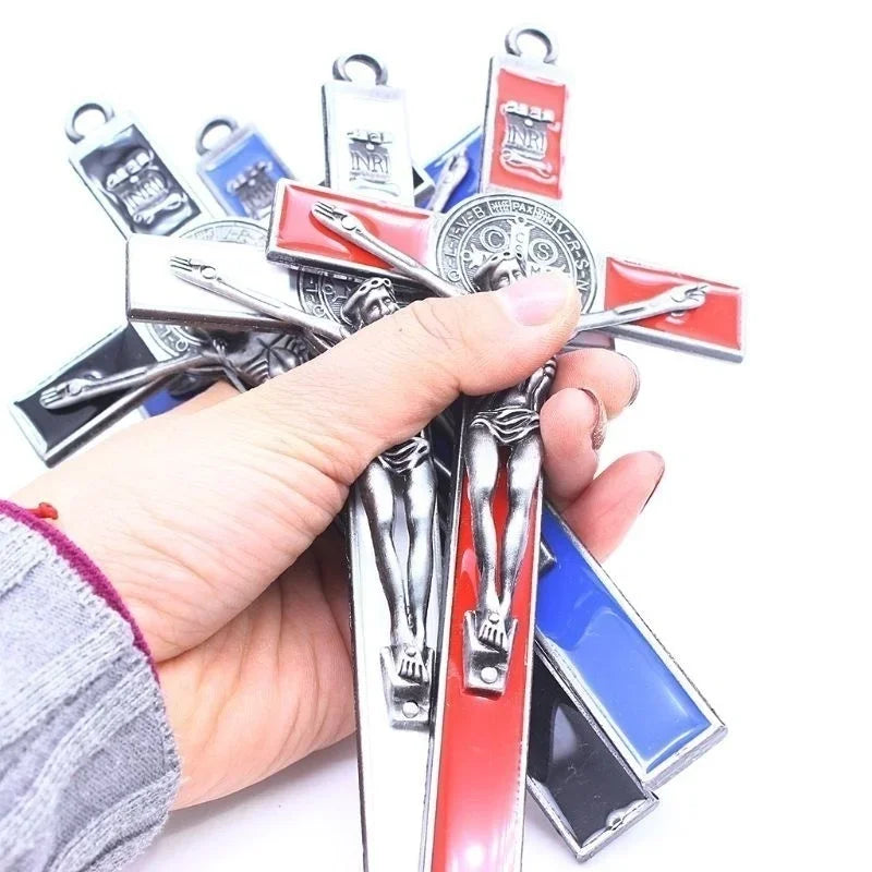 1Pc Church Relics Jesus on The Stand Cross Wall Crucifix Antique Home Chapel Decor | 1