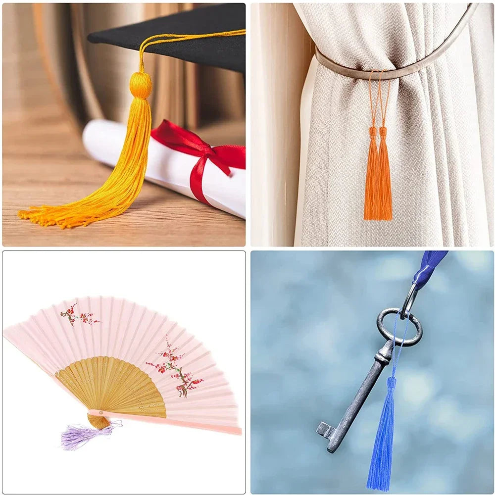 100pcs/lot 13cm Tassel Silk Fringe Silky Floss Bookmark Tassels Mini Tassels For DIY Craft Jewelry Making Souvenir Bookmarks | 4