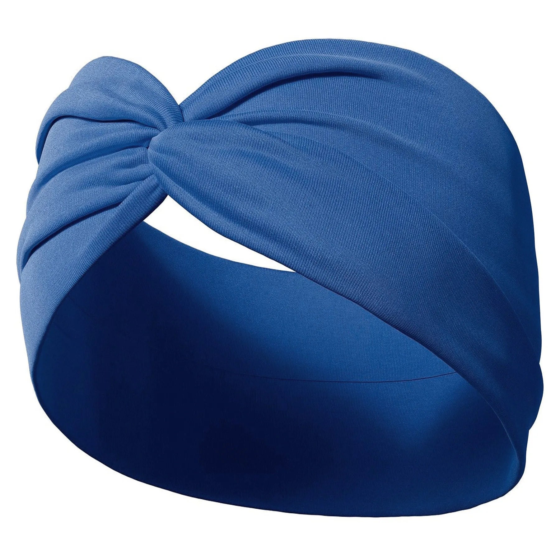 Yoga Headbands For Women's Hair Wide Thick Stretchy Boho African Turban Knotted Leopard Head Bands | Color:DEEP BLUE