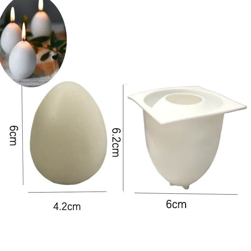 Easter Simulation Egg Silicone Mold DIY Mousse Chocolate Cake Baking Tool Resin Mold Home Decor Candle Making Supplies | Color:Egg