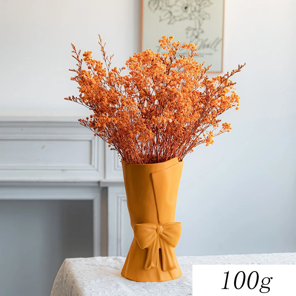 Autumn Dried Fluffy Pampas Bunny Tails Boho Home Nature Flower Bouquet Baby Breath Living Room Vase Decor Wedding Couples Gift | Color:C
