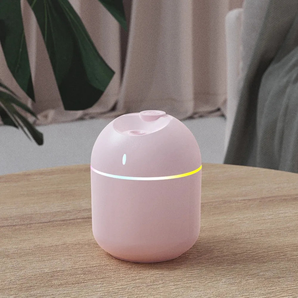 270ML Air Humidifier Cool Mist Aroma Diffuser LED Night Light  power-off protect USB Humidificador For Home Office | Color:pink
