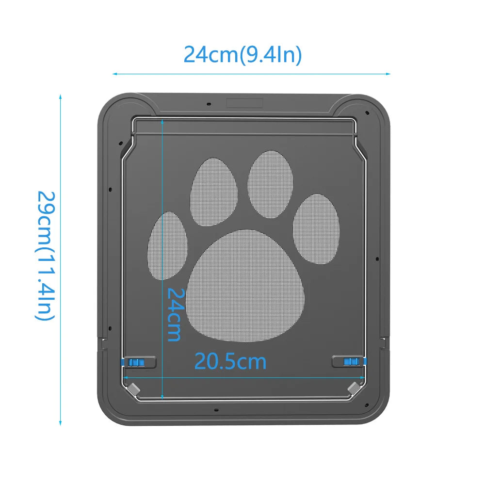 Pet Door Cat Dog Screen Door Lockable Magnetic Flap Screen Automatic Lock Door Suitable for Dogs and Cats Pet Screen Door | Color:24cm W X 29cm H
