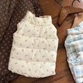 Autumn and Winter Pet Thick Floral Vest Keep Warm Cat Winter Checkered Coat Puppy Clothes Dog Clothes for Small Dogs | Color:Pink