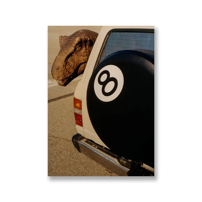 Black And White No.8 Ball Art Poster Billiards Club Theme Wall Art Canvas Painting Prints Living Room Corridor Home Decor | Color:FP1760-4