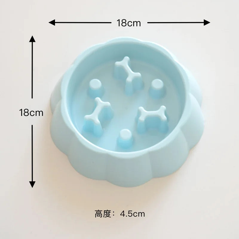 Pet supplies Color Slow Feeder Cat Bowl Anti-choking Plastic Dog Puzzle Food Bowl, Dog Water Basin For Anxiety Relief | Color:Image color-9