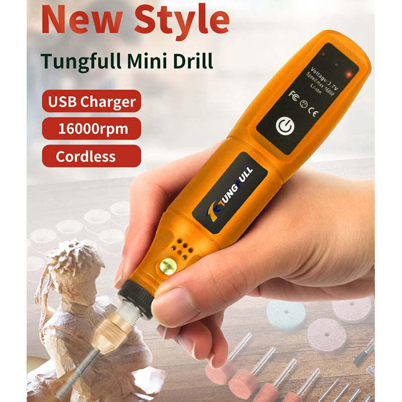 DIY Mini Rotary Tool USB Engraving Tool Dremel Tool Mini Grinder Machine Mini Wireless Drill Rechargeable Polishing Machine | 5