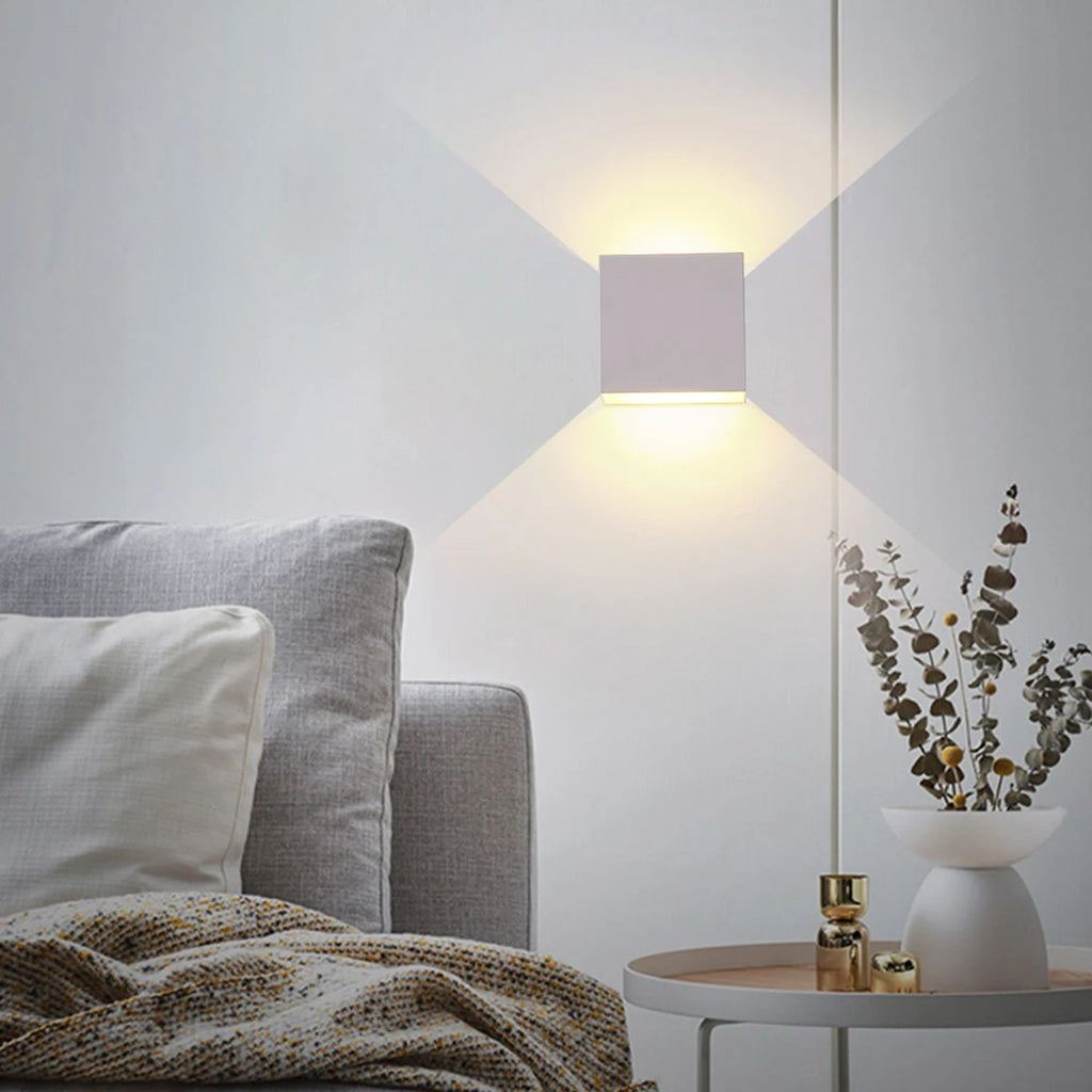 LED Wall Sconces 6W Modern Indoor Wall Lamp, White Up Down Wall Mount Lights for Living Room Hallway Bedroom Decor | 4