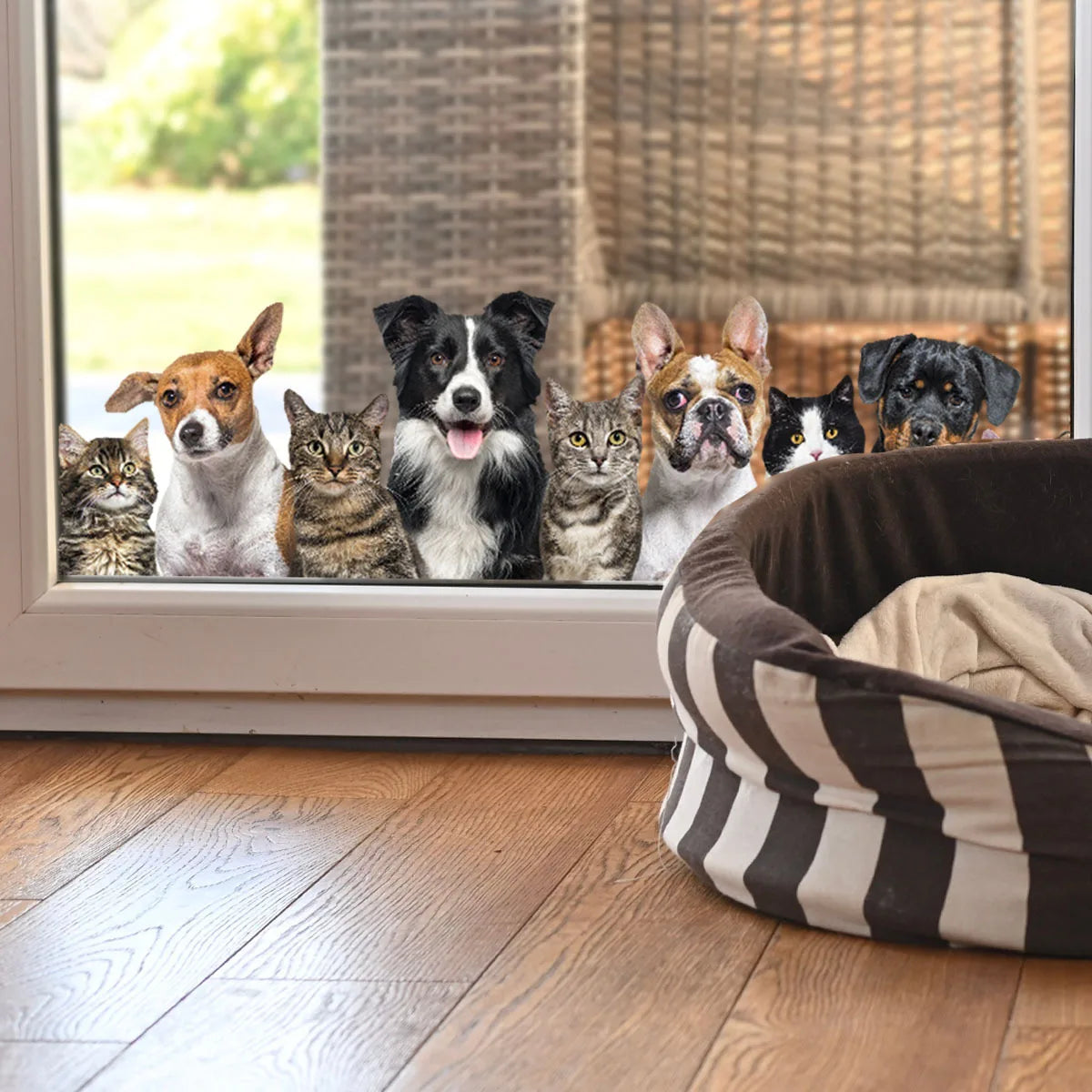 Cat Dog Double-sided Electrostatic Sticker PVC Window Wall Stickers Animals Decor DIY Living Room Home Decoration Mural Children | 0